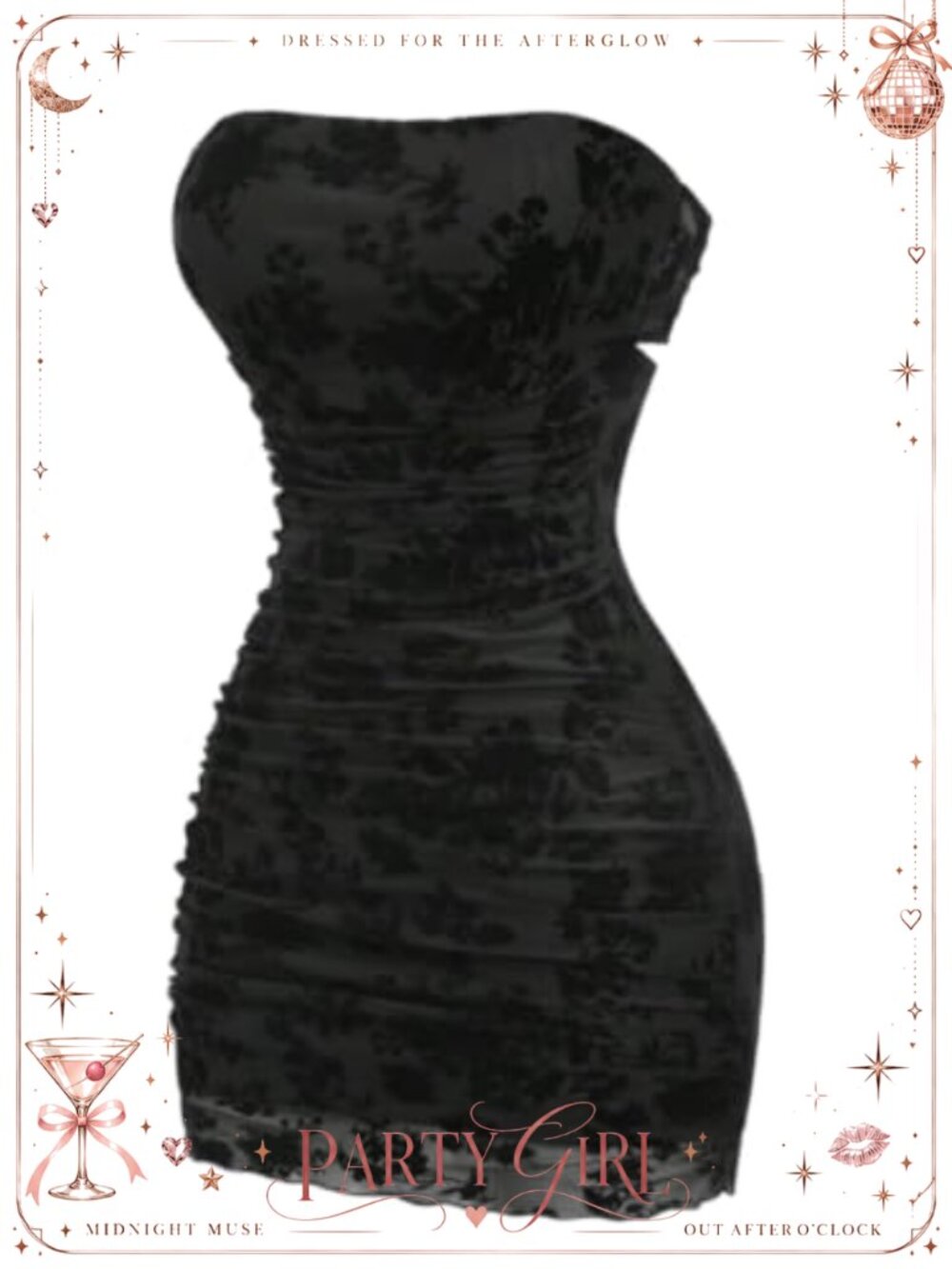 Floral Print Ruched Strapless Bodycon Mini Dress Mesh Tie Backless Summer Party